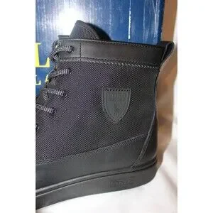 POLO RALPH LAUREN MEN\'S CANVAS LEATHER RINGER II HIGH‎ TOPS BLACK SZ 13 NIB Ralph Lauren | Shoes | Polo Ralph Lauren Mens Canvas Leather  main image 3